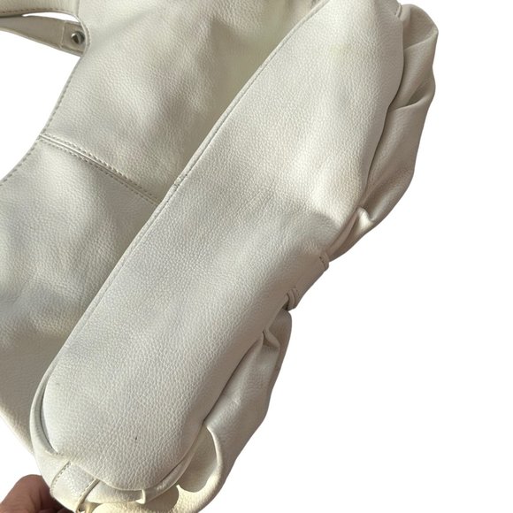 Apt 9 Y2K White Handbag Shoulder Bag Zippers 3 Compartments Slouchy Hobo - Picture 6 of 9